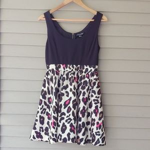 Leopard print skater dress